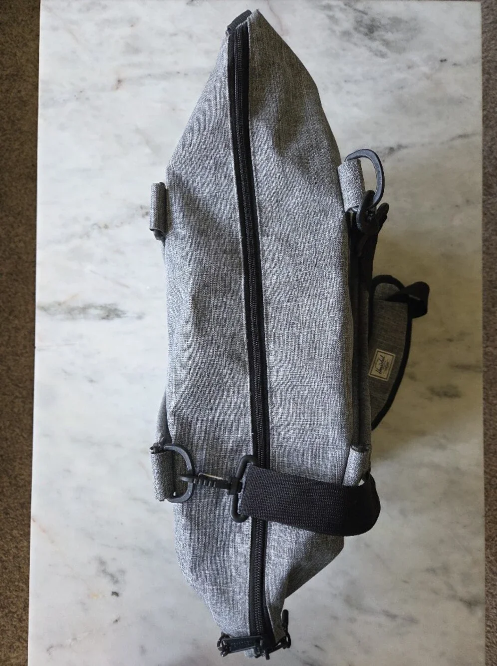 EUC Herschel Grey Travel Duffel Bag/Diaper/Maternity Bag
